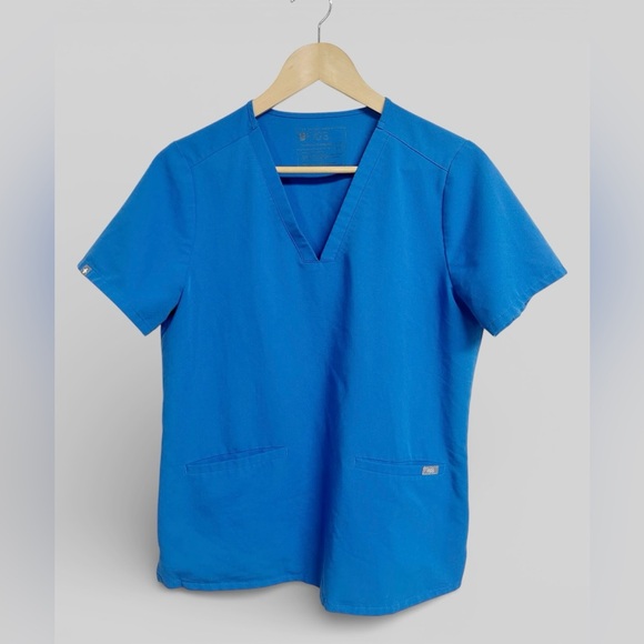 Figs Casma Scrub Top 3-Pocket Royal Blue Size Medium - Picture 2 of 9
